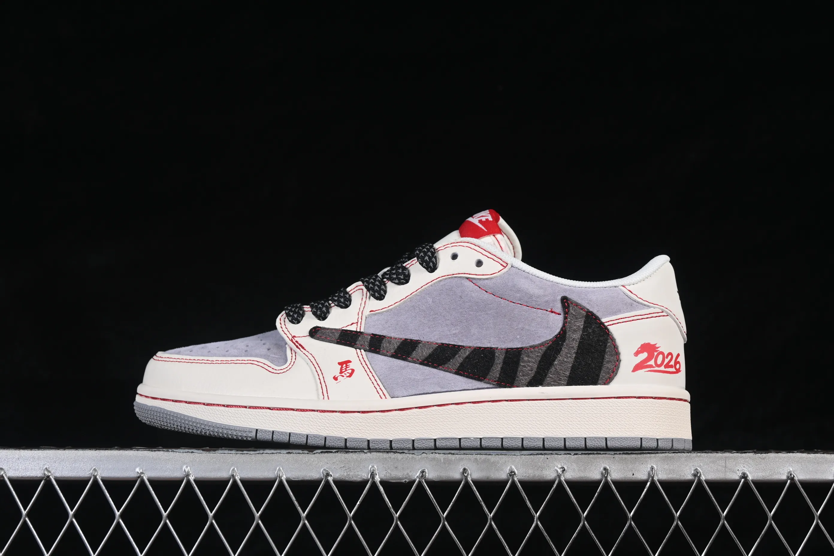 All categories Air Jordan Jordan series basketball shoes Air Jordan 1 Low High-end customized low-top sneakers Travis Scott x Fragment Design x Air Jordan 1 Low OG SP AJ1 Joe 1 Year of the Horse limited edition Gray and white leopard low-top cultural casual sneakers FF9989-012